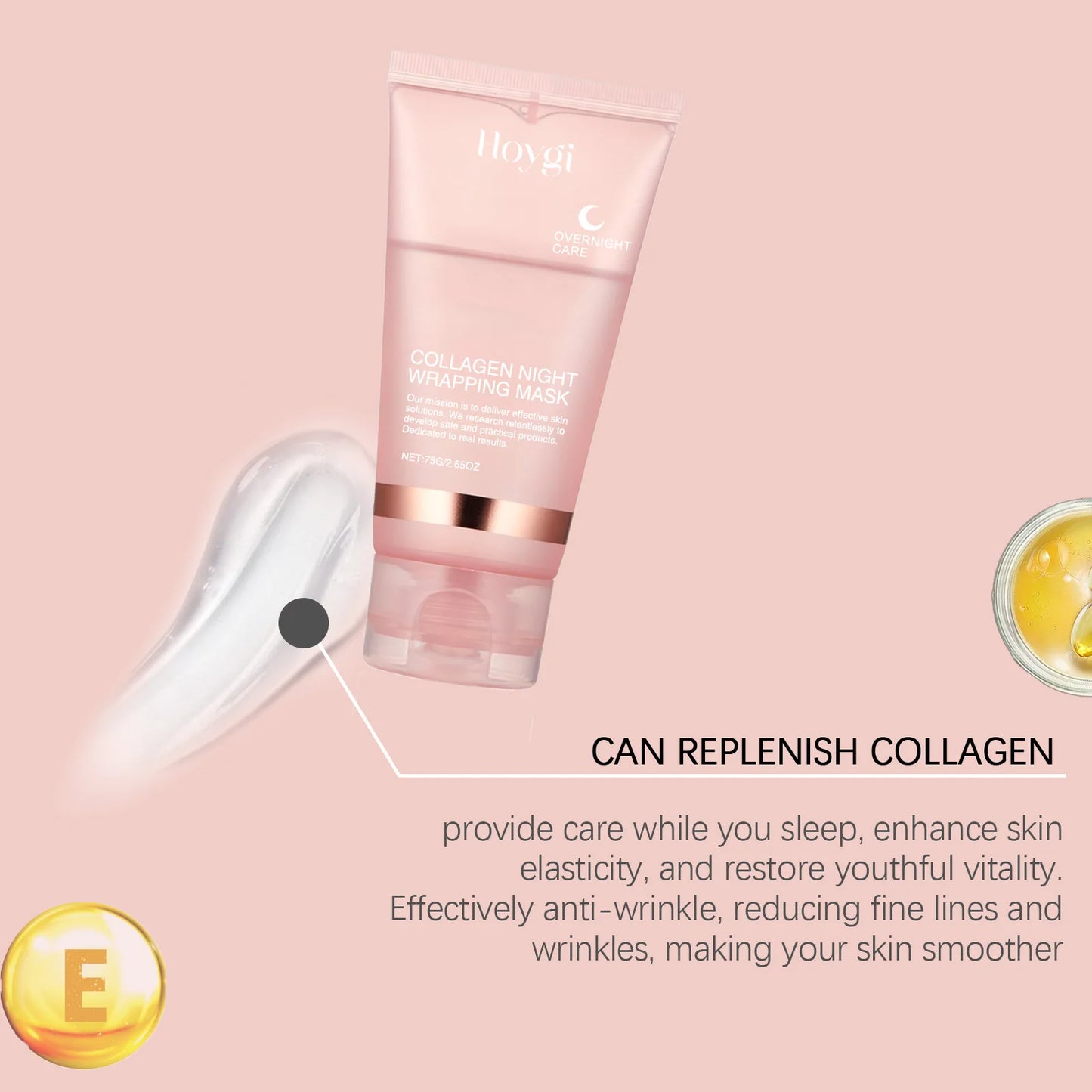 Collagen Peel-Off Mask for Deep Hydration, Fine Line Reduction, Firming, Pore Minimizing, and Skin Brightening - Overnight Treatment