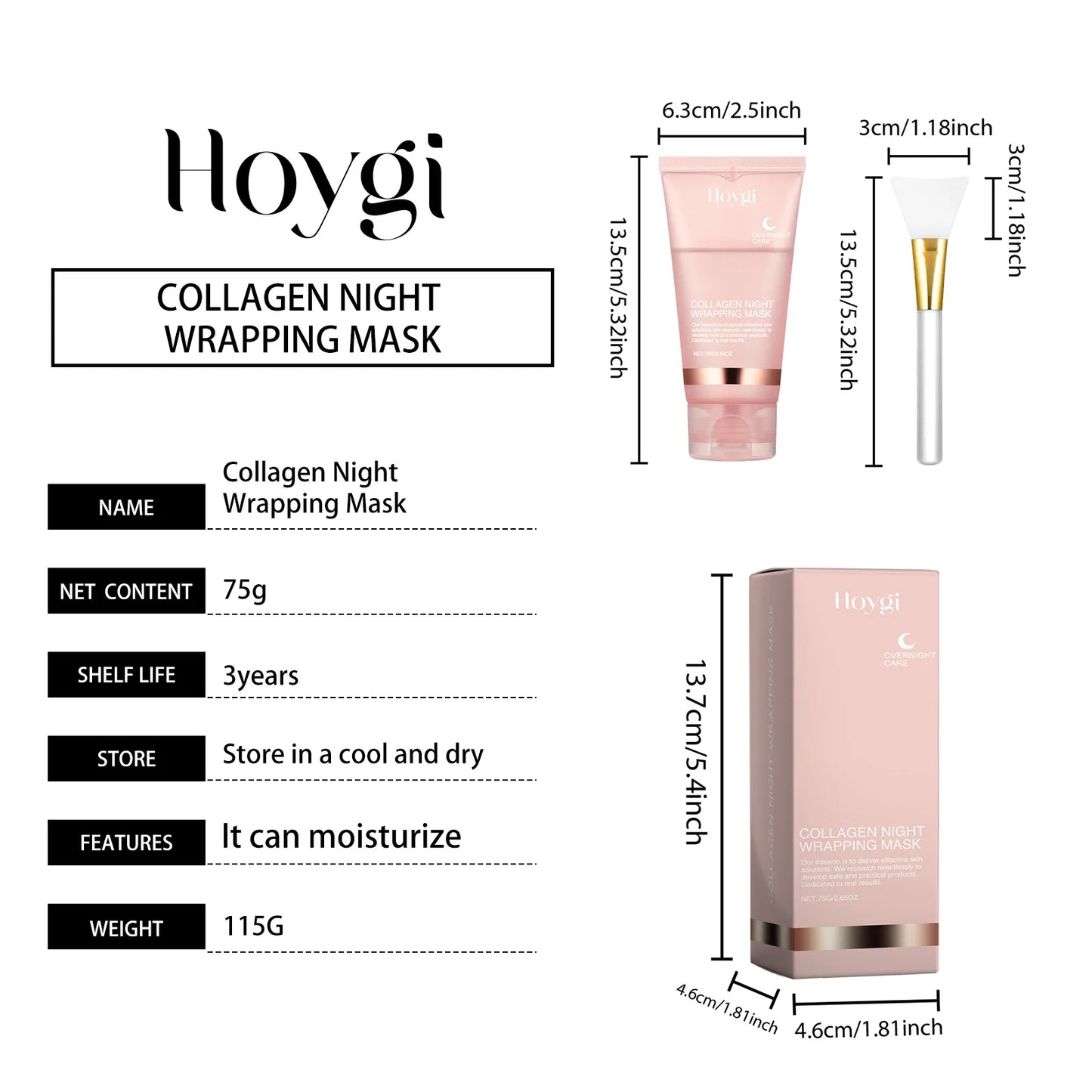 Collagen Peel-Off Mask for Deep Hydration, Fine Line Reduction, Firming, Pore Minimizing, and Skin Brightening - Overnight Treatment