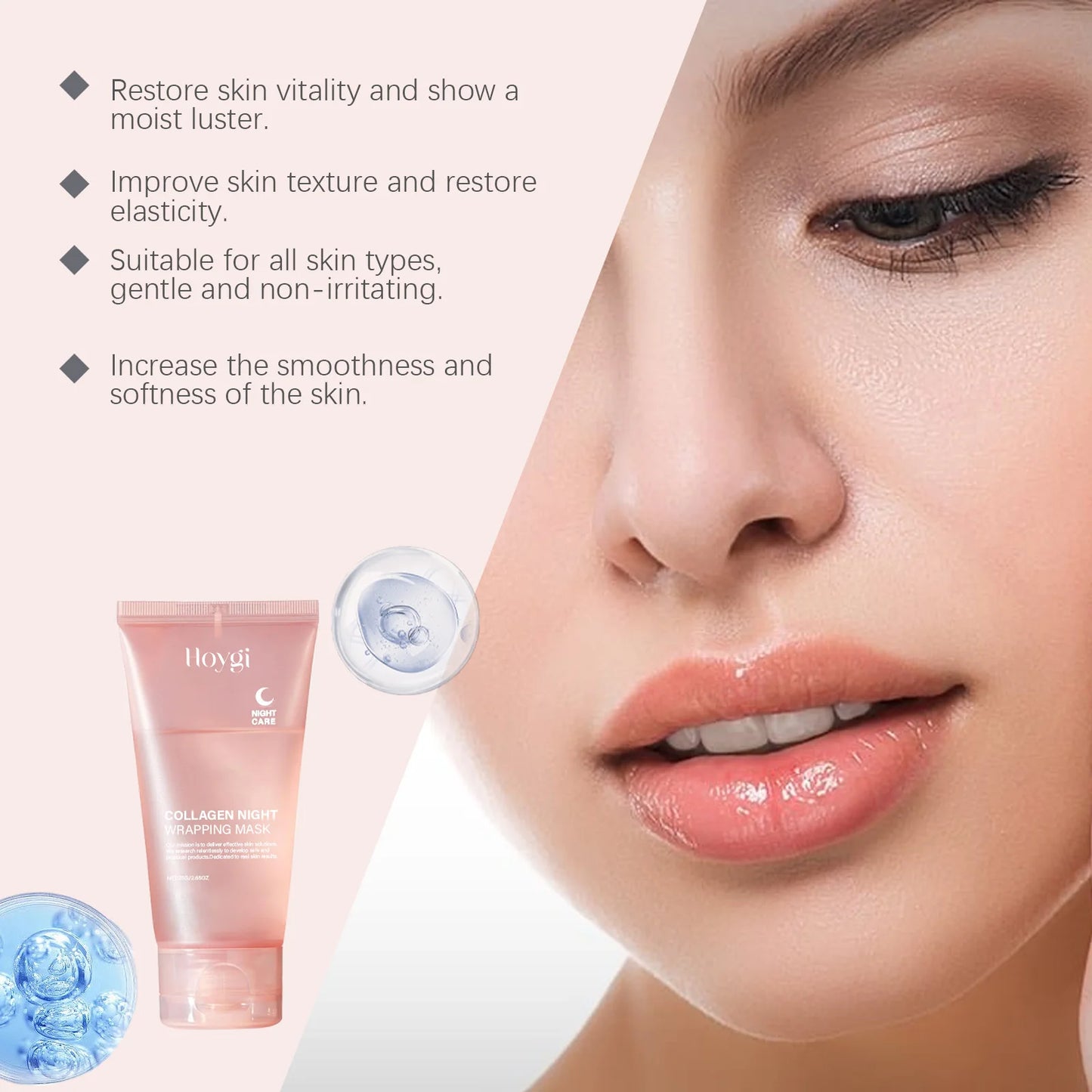 Collagen Peel-Off Mask for Deep Hydration, Fine Line Reduction, Firming, Pore Minimizing, and Skin Brightening - Overnight Treatment